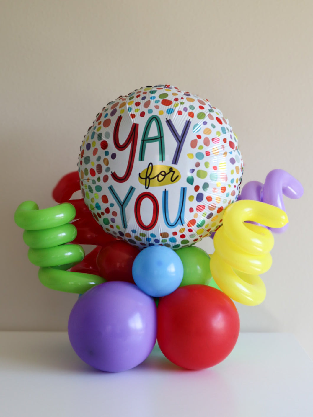 Graduation Foil Balloon Stack – Colorful Air-Filled Centerpiece